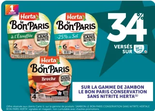 Jambon Le Bon Paris Conservation Sans Nitrite Herta
