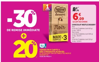 Chocolat Nestlé Dessert Maxi format x 3