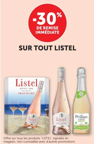 Gamme de vins et pétillants Listel