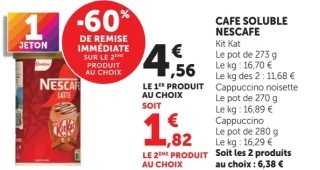 Café Soluble Nescafe Kit Kat, Cappuccino noisette ou Cappuccino