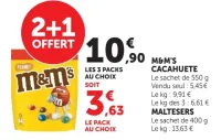 M&M'S Cacahuète ou Maltesers