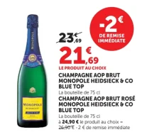 CHAMPAGNE AOP BRUT MONOPOLE HEIDSIECK & CO BLUE TOP ou BRUT ROSÉ