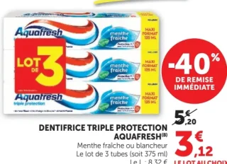 DENTIFRICE TRIPLE PROTECTION AQUAFRESH