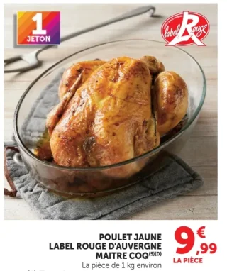 Poulet jaune Label Rouge d'Auvergne Maitre Coq