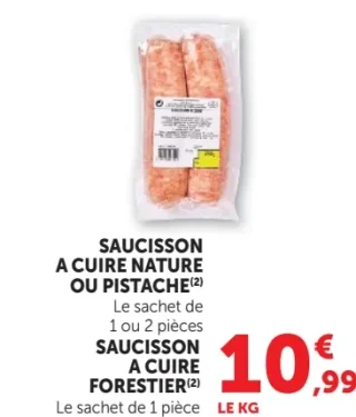 Saucisson à Cuire Nature ou Pistache