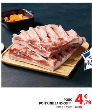 PORC POITRINE SANS OS