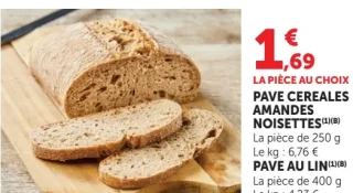 PAVE CEREALES AMANDES NOISETTES / PAVE AU LIN