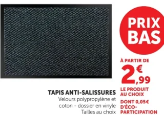 TAPIS ANTI-SALISSURES Velours polypropylène et coton