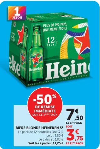 Bière blonde Heineken 5°