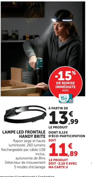 Lampe LED frontale Handy Brite