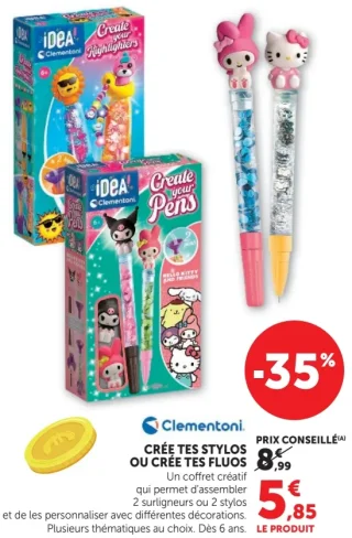CRÉE TES STYLOS OU CRÉE TES FLUOS Clementoni Idea Create Your Pens