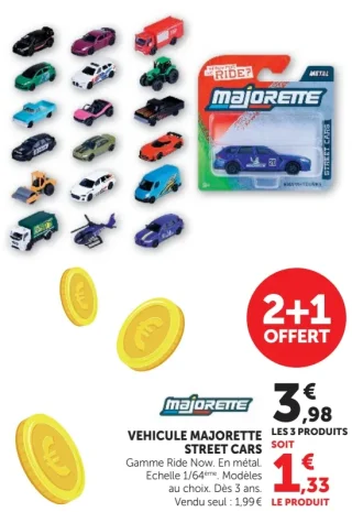 VEHICULE MAJORETTE STREET CARS Gamme Ride Now