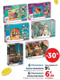 Clementoni Puzzle (Puzzle 3x48 pièces ou Puzzle 500 pièces)