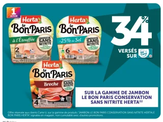 Gamme de jambon Le Bon Paris Conservation Sans Nitrite Herta