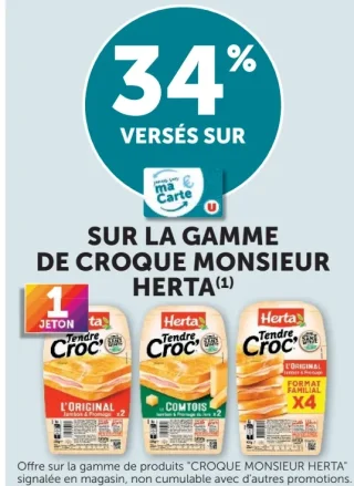 Gamme de croque monsieur Herta Tendre Croc'