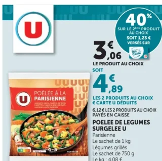 Poêlée de légumes surgelée U Parisienne