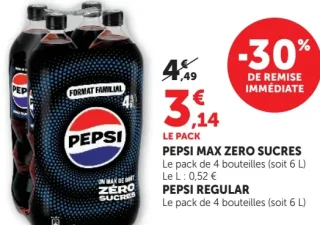 PEPSI MAX ZERO SUCRES / PEPSI REGULAR