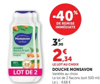 DOUCHE MONSAVON AMANDE DOUCE ET LAIT