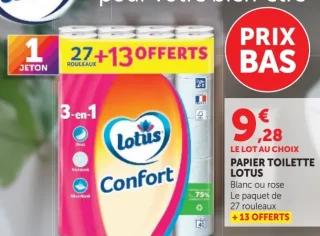 PAPIER TOILETTE LOTUS Blanc ou rose