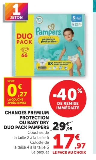 Changes Premium Protection ou Baby Dry Duo Pack Pampers