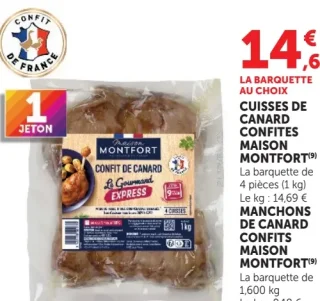 Cuisses de Canard Confites ou Manchons de Canard Confites Maison Montfort