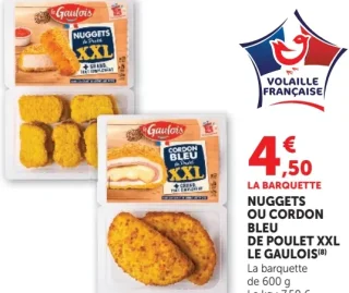 Nuggets ou Cordon Bleu de Poulet XXL Le Gaulois