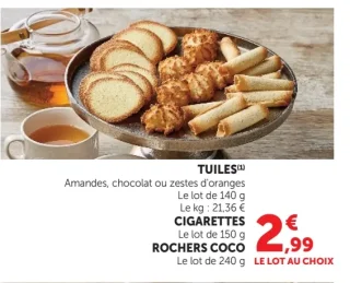 Tuiles, Cigarettes ou Rochers Coco