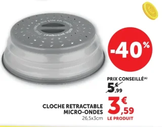Cloche rétractable micro-ondes