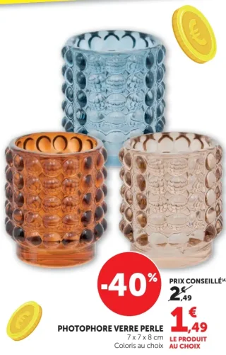 Photophore verre perle