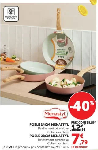 Poêle en céramique Menastyl (24cm ou 28cm)