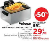 Friteuse huile semi-pro Tristar