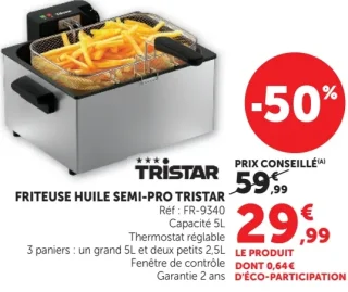 Friteuse huile semi-pro Tristar
