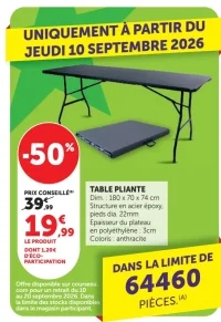 Table pliante anthracite