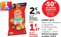 Chips Lay's Nature ou à l'ancienne ou paysannes