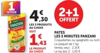 PATES LES 3 MINUTES PANZANI