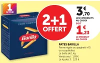 Pates Barilla Penne rigate ou spaghetti n°5 ou coquillettes