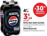 PEPSI MAX ZERO SUCRES / PEPSI REGULAR