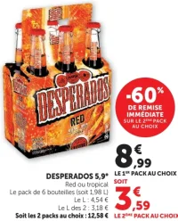Bière Desperados 5,9° Red ou tropical