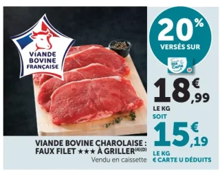 Viande Bovine Charolaise : Faux Filet ★★★ À Griller