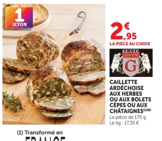 CAILLETTE ARDÉCHOISE AUX HERBES OU AUX BOLETS CÈPES OU AUX CHÂTAIGNES GUÈZE