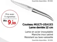 Couteau MULTI-USAGES Lame dentée 12 cm Laguiole Heritage