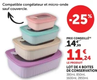 Lot de 4 boites de conservation