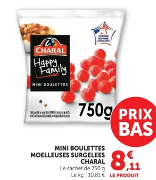 MINI BOULETTES MOELLEUSES SURGELEES CHARAL