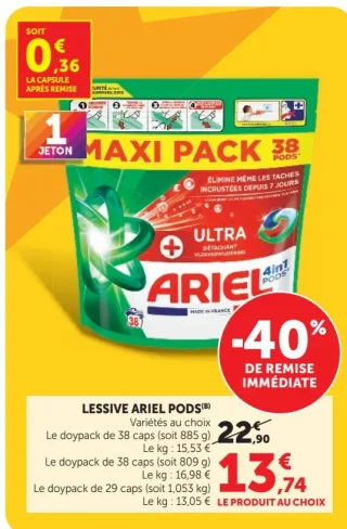 Lessive capsules Ariel Pods