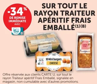 Sélection rayon traiteur apéritif frais emballé