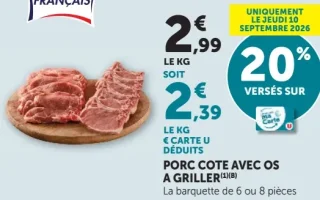 Porc côte avec os à griller
