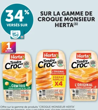 Gamme de Croque Monsieur Herta Tendre Croc'