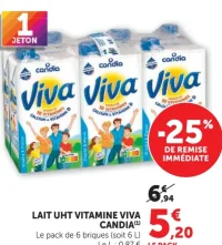Lait UHT VITAMINE VIVA CANDIA