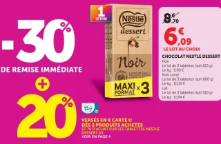 Chocolat Nestlé Dessert Noir Maxi Format x3