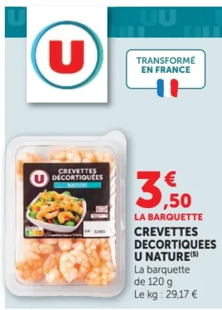 Crevettes décortiquées U Nature
